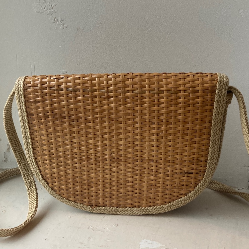 Vtg Mister Ernest Straw Crossbody Bag